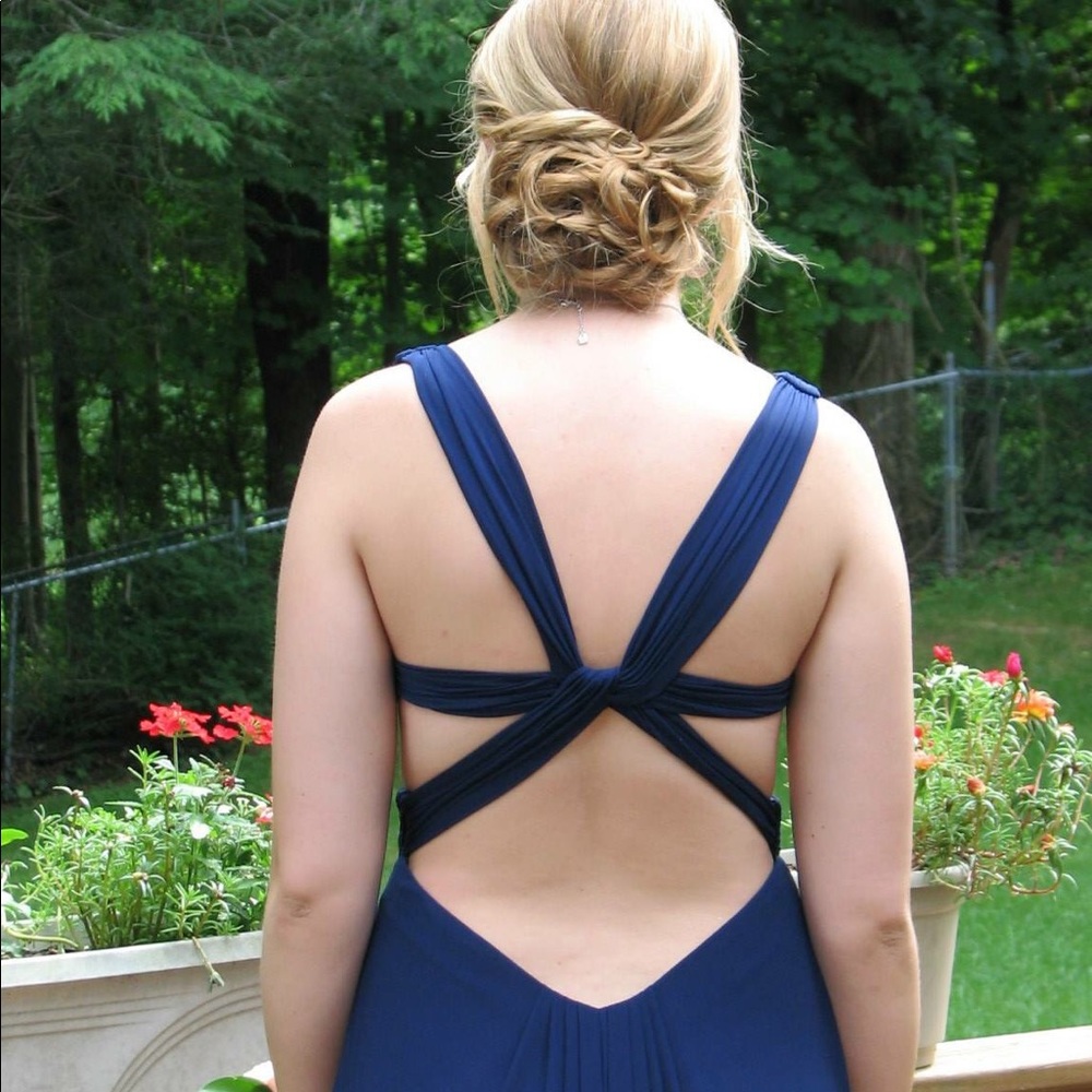 Faviana Navy Prom Dress